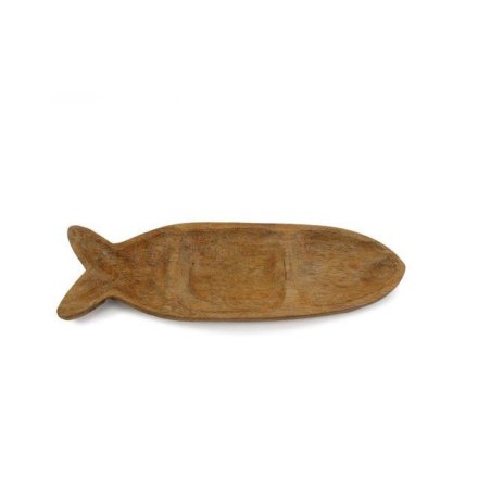 30cm Wooden Fish-Shaped Serving Tray