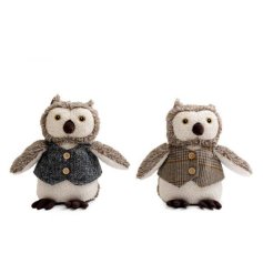 Quaint door stop featuring an adorable owl design in a warm brown color.