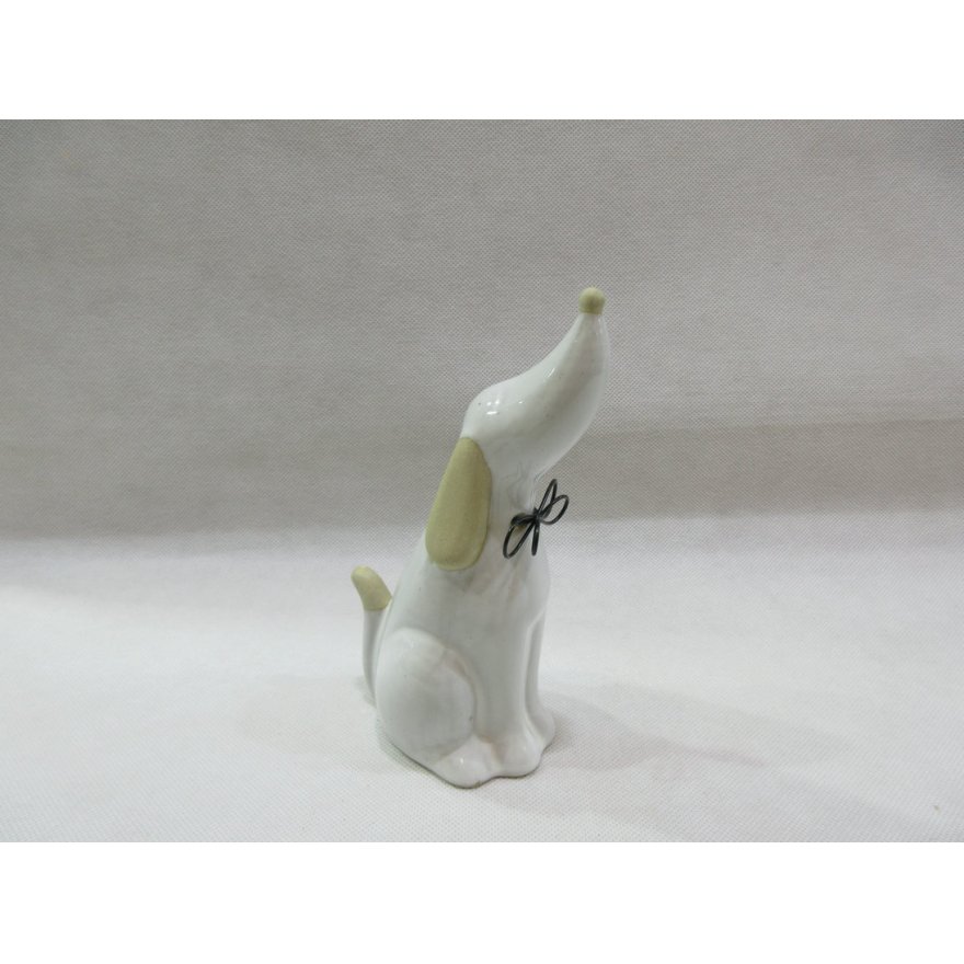 Porcelain Ornamental Dog, 17.5cm