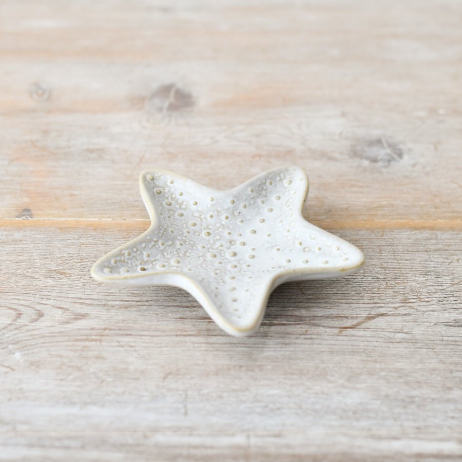 Add a touch of coastal charm to your decor with this beautiful porcelain starfish dish.