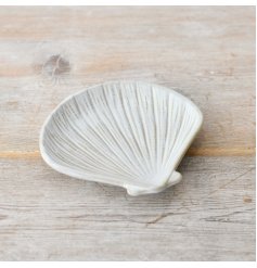 A gorgeous porcelain dish in a shell design. 