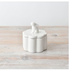 Organizing has never looked so cute with our White Rabbit Storage Jar 