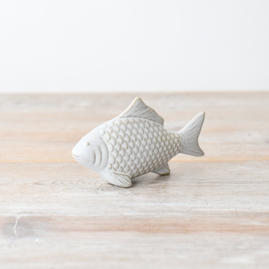 White Porcelain Fish Ornament, 12.5cm 