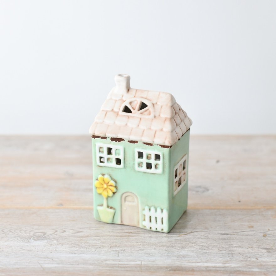 Light Up Green House Deco, 15cm 