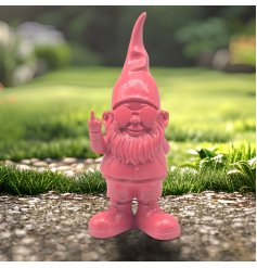 Bring a touch of whimsy to your living space with this delightful gnome.