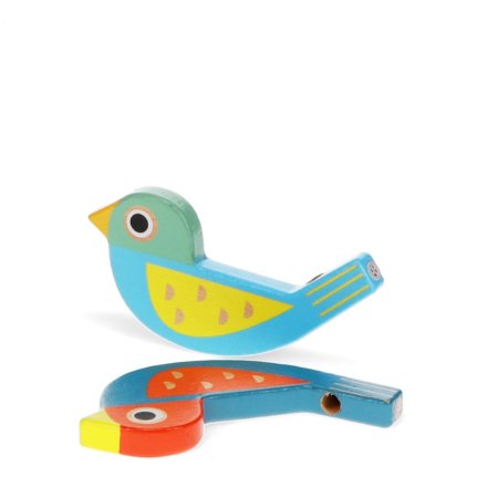 This charming bird-shaped whistle creates silly sounds that kids will love