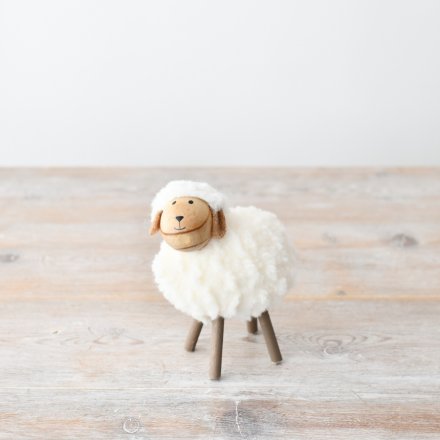 Small Standing Wool Sheep, 10cm 