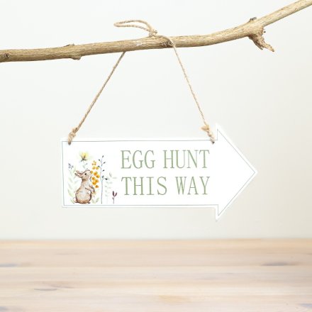 Egg Hunt This Way Sign, 23.5cm