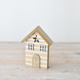 Add a touch of the seaside to your space with our charming Wooden Beach House Decoration. 