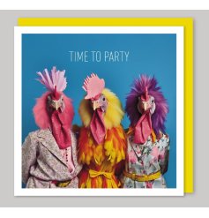 Add some festivity to any event with our Time To Party Greetings Card 