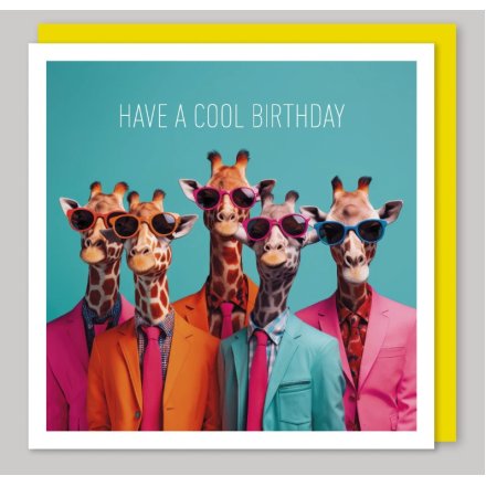 Giraffe Have a Cool Birthday Greetings Card, 16cm 