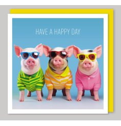 Celebrate with a bright & fun birthday card perfect for any piggy lover in the family.