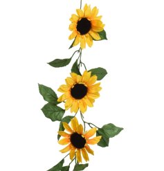 Beautiful sunflower decoration in garland form - perfect for adding a pop of colour to any space.