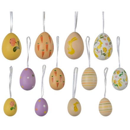 Set of 12 Assorted Egg Hangers in Various Sizes