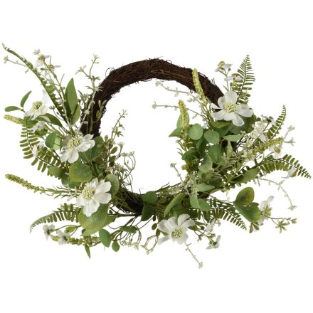 Orlaya Grandiflora Wreath Polyester, 50cm 