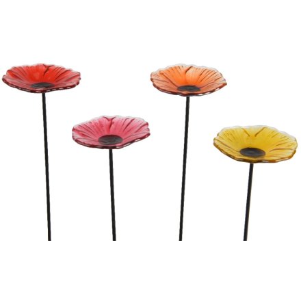 4/A Garden Glass Flower Stakes, 31cm 