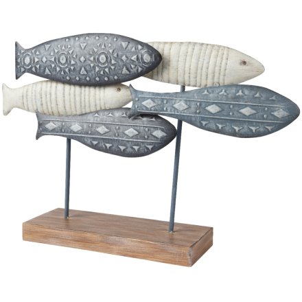 Fish Table Decoration on Iron Pegs, 41.5cm 