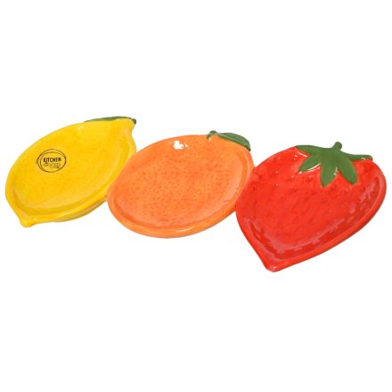 Glazed Fruit Shape Tapas Dip Plates, 29.3cm 