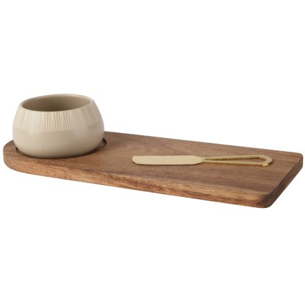 Acacia Wood Taps Set with Cheese Knife, 32cm 