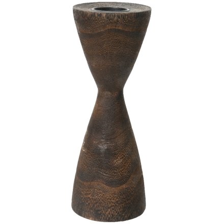 Med Paulownia Wood Candle Holder, 26cm 