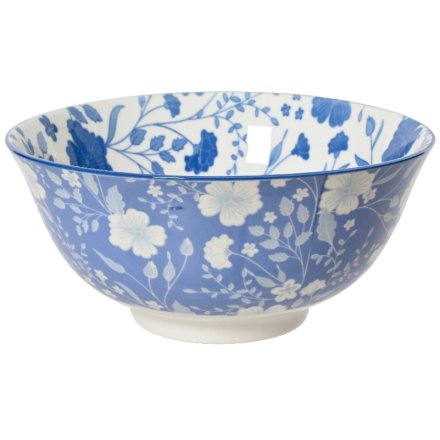 Blue Flower Design Bowl, 15cm 