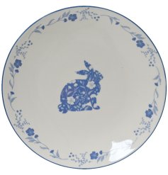 Perk up your mornings with our Rabbit Flower Blue Breakfast Plate.