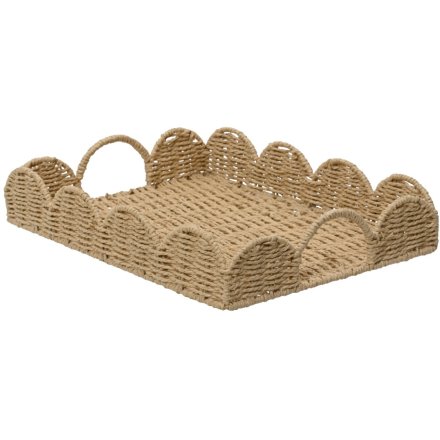 Paper Rope Serving Tray Weave Edge, 40cm 