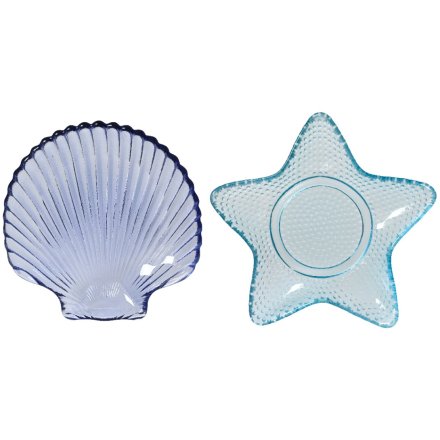 2/A Shell & Star Trinket Plates, 14cm 