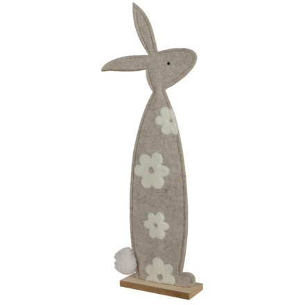 Felt Bunny with Flower Design Deco, 53cm 