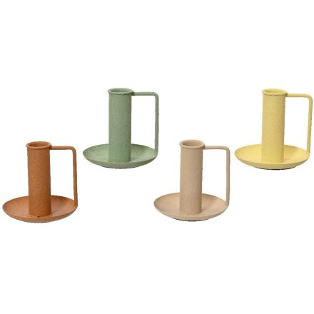 4/A Iron Candleholders, 8.5cm 