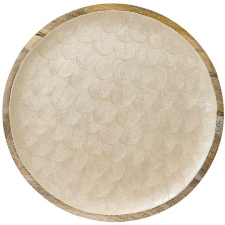 Mango wood Decorative  Round Plate, 48cm 