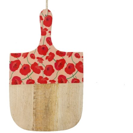 Mango Wood Poppy Chopping Board, 38.5cm 