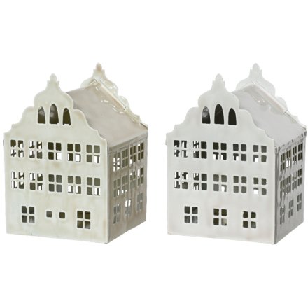 2/A Enamel Grey House, 14cm 