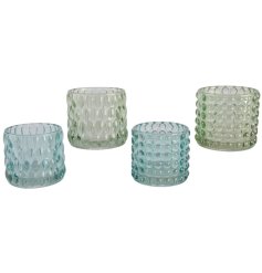 stunning transparent glass tea light holders 