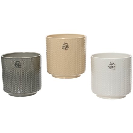 3/A Patterned Planters, 13cm 