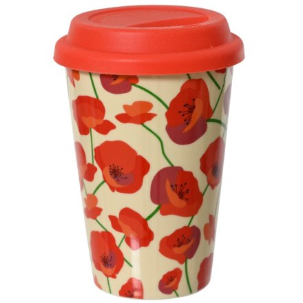 Red Poppy Travel Mug, 14.4cm 