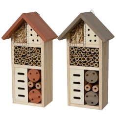 Attract nature's beauty with this earthy woodland insect house in 2 assorted designs. 