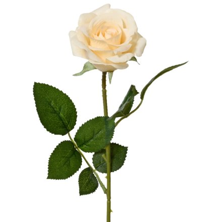 55CM Polyester Rose on Stem