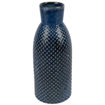 Slim Blue Flower Vase, 26.5cm 