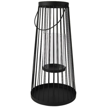 Iron Hurricane Lantern & Glass Cylinder, 40cm 