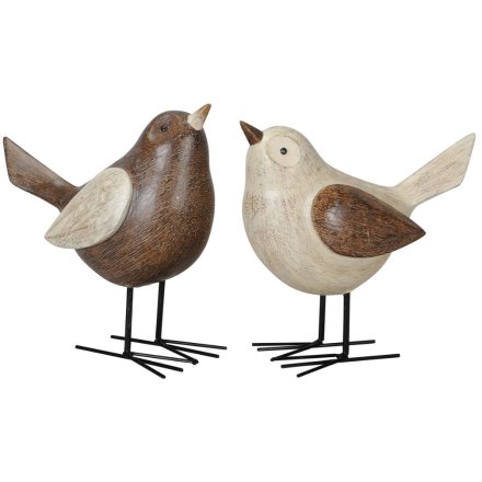 2 Assorted Polyresin Bird Deco, 19.5cm 
