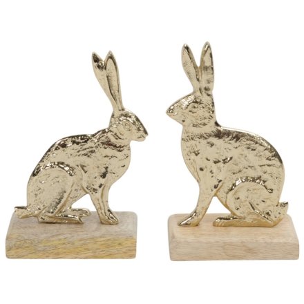 2A Gold Sitting Rabbit, 15cm