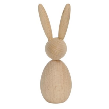 Standing Wooden Rabbit Deco, 10cm 