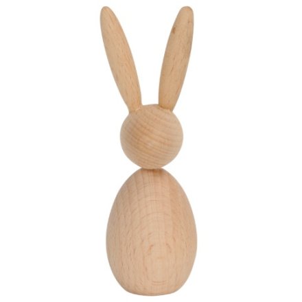 Standing Wood Bunny Rabbit Deco, 12.5cm 