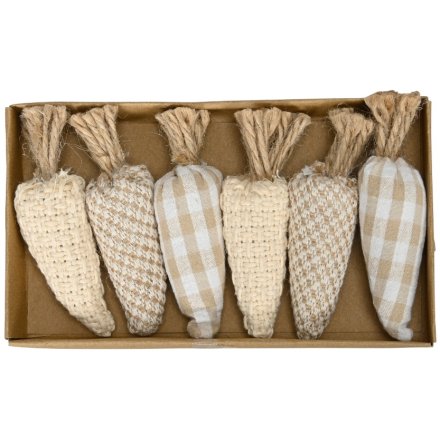 Natural Fabric Carrots S/6 10cm