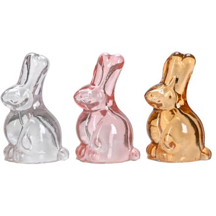 Bunny Rabbit Deco,9cm 3 Asstd