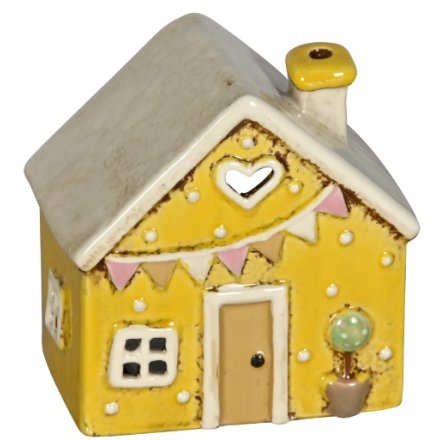 Yellow Candle House Deco, 10cm 