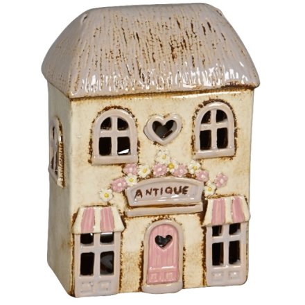 Cream Candle House, 20cm 