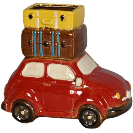 Car & Suitcase Planter, 18cm 