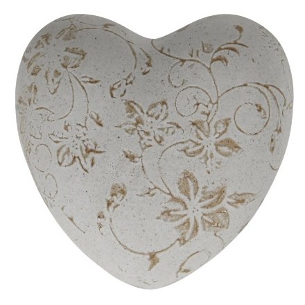 Cream & Brown Heart Deco, 10.5cm 